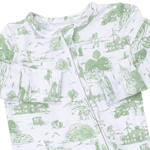 Golf Toile Green 2 Way Zipper Footie