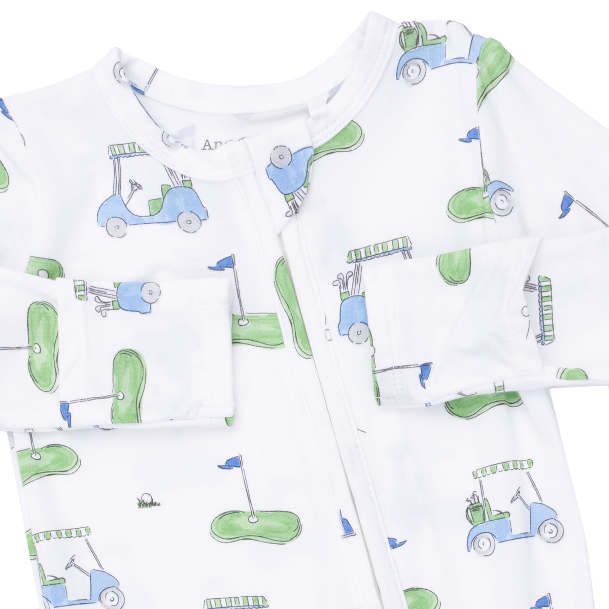 Blue Golf Carts 2 Way Zipper Footie