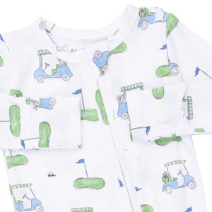 Blue Golf Carts 2 Way Zipper Footie