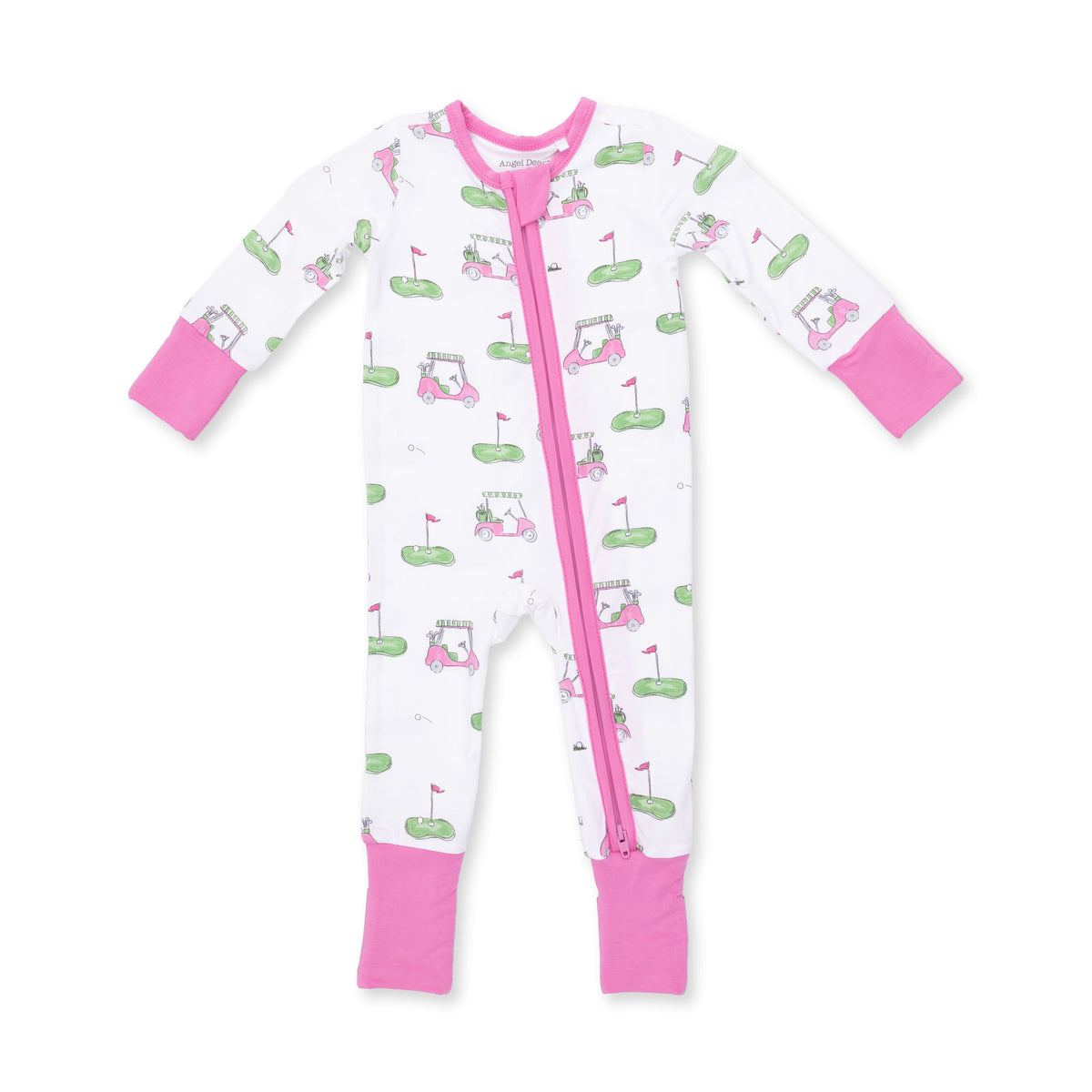 Pink Golf Carts 2 Way Zipper Convertible Romper