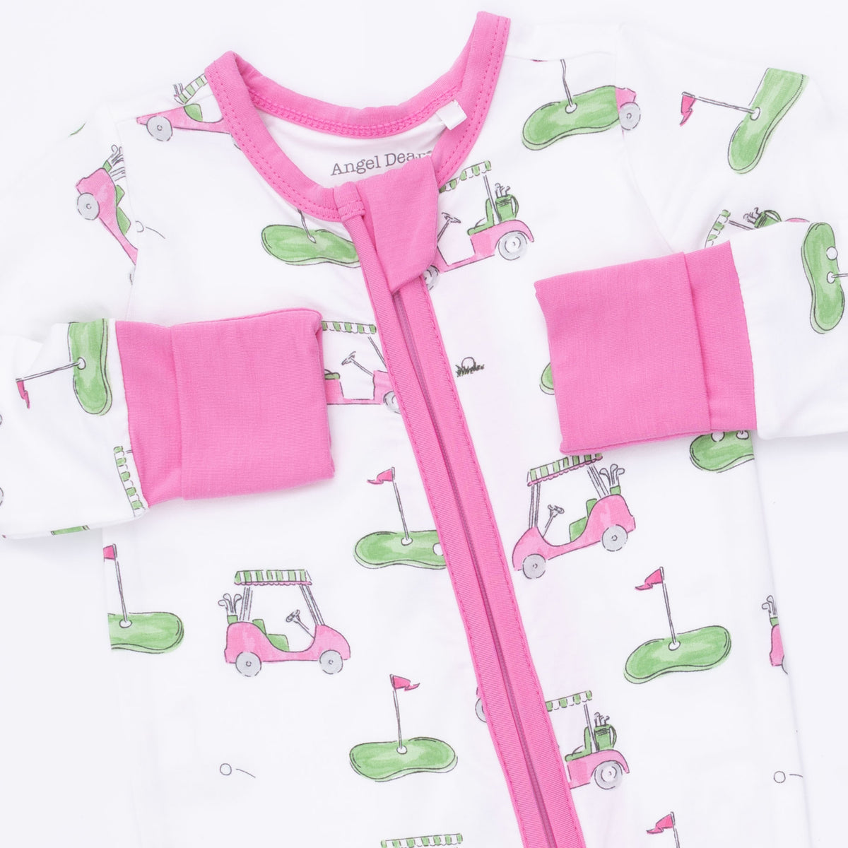 Pink Golf Carts 2 Way Zipper Convertible Romper
