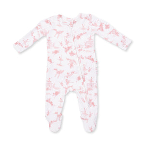 Ballet Toile 2 Way Ruffle Back Zipper Footie
