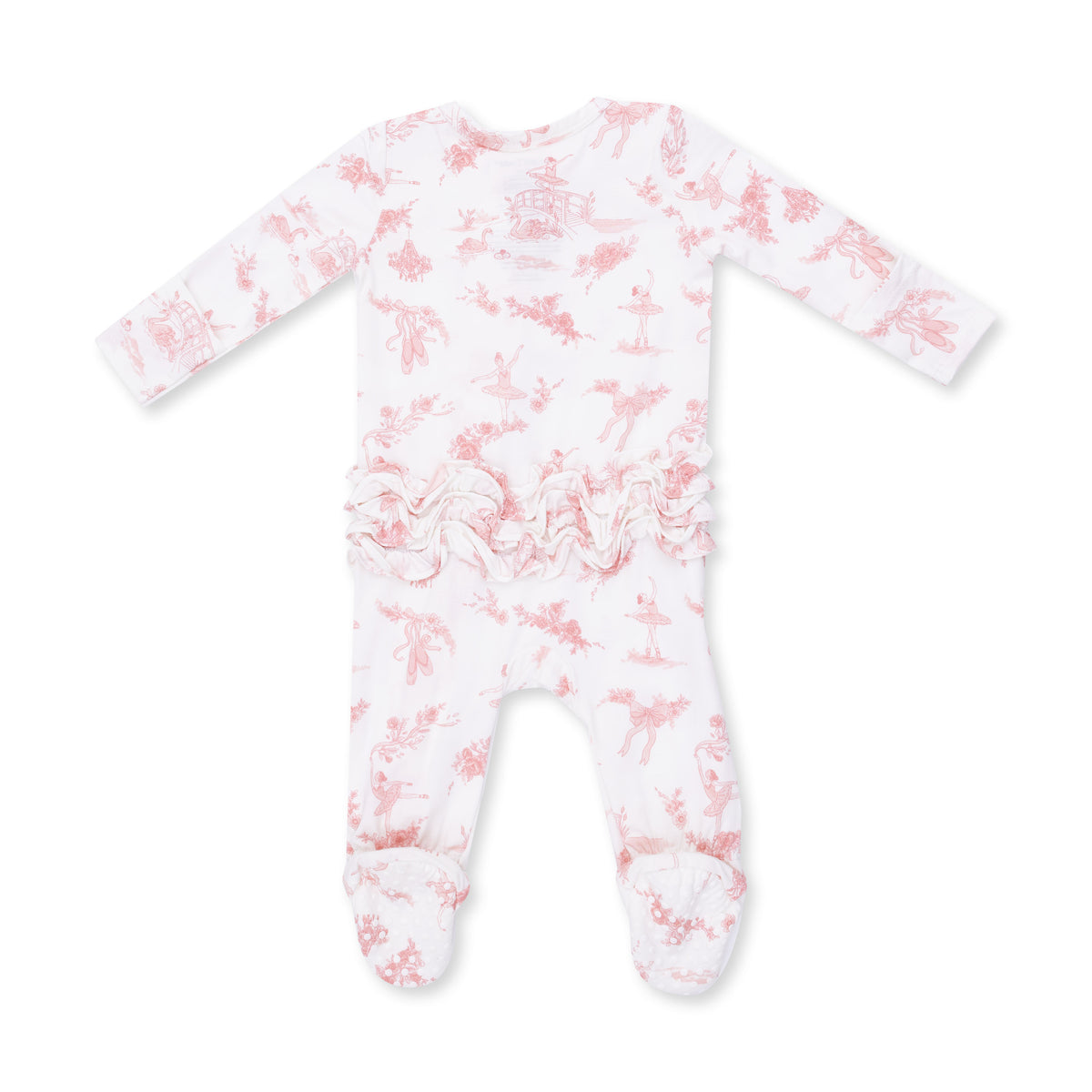 Ballet Toile 2 Way Ruffle Back Zipper Footie