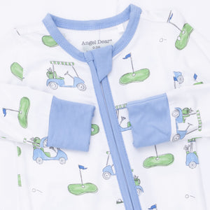 Blue Golf Carts 2 Way Zipper Convertible Romper