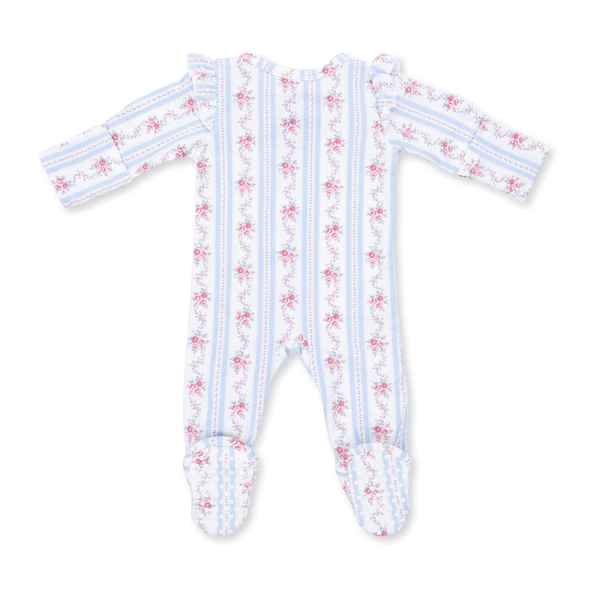Anna Floral 2 Way Ruffle Sleeve Zipper Footie