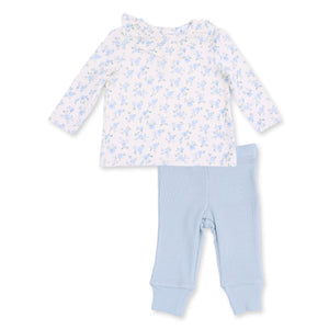 Rose Briar Long Sleeve Ruffle Top & Pant Set
