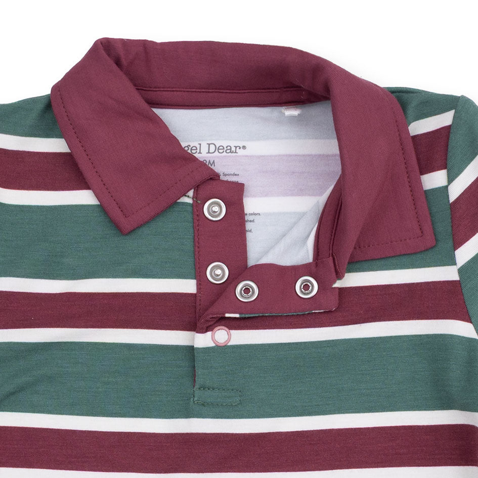 Rugby Green Stripe Polo & Jogger Pant Set