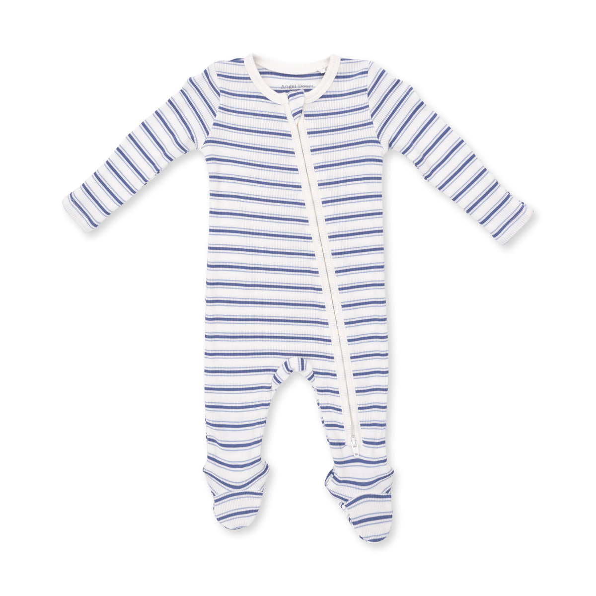 Vintage Blue Stripe 2 Way Zipper Footie