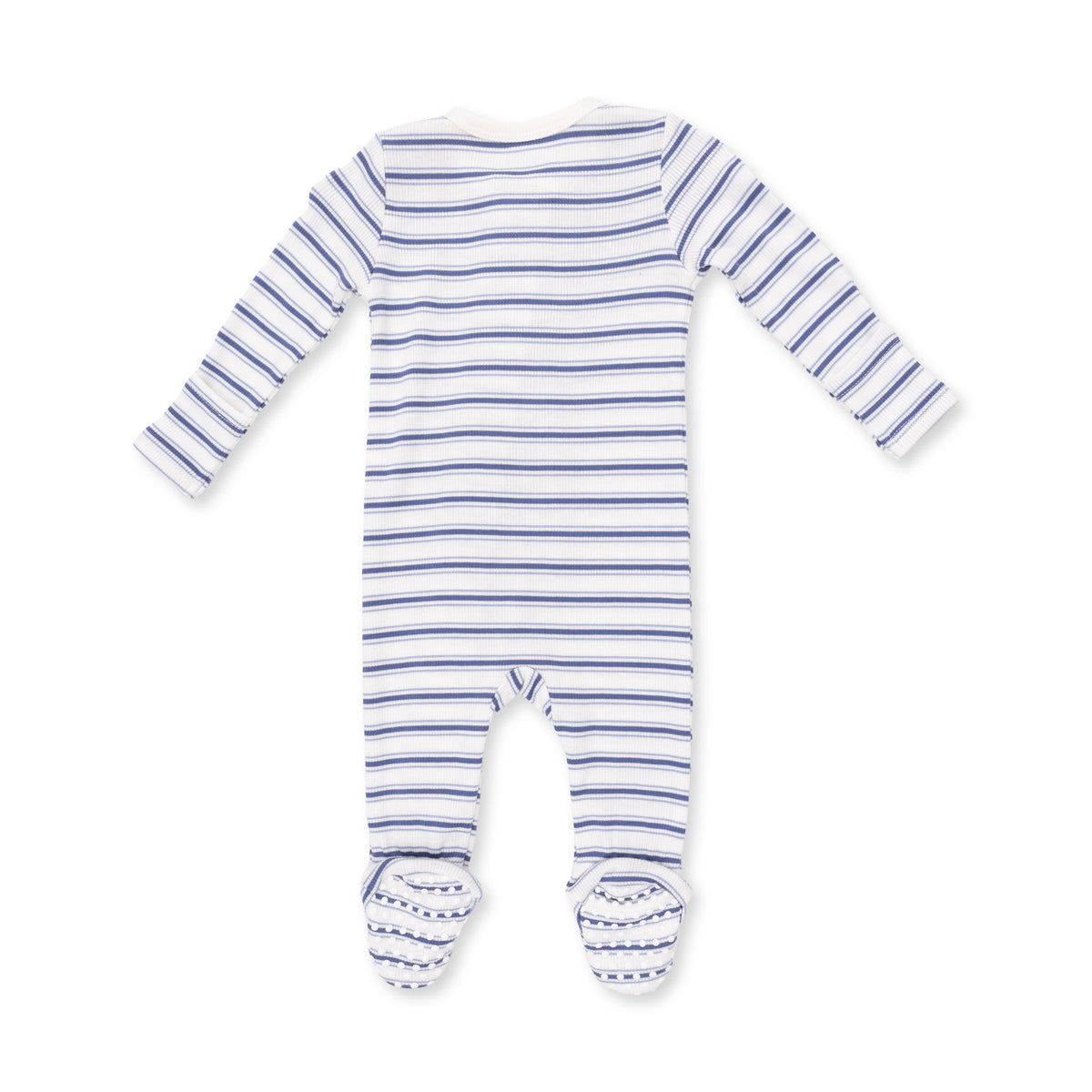 Vintage Blue Stripe 2 Way Zipper Footie