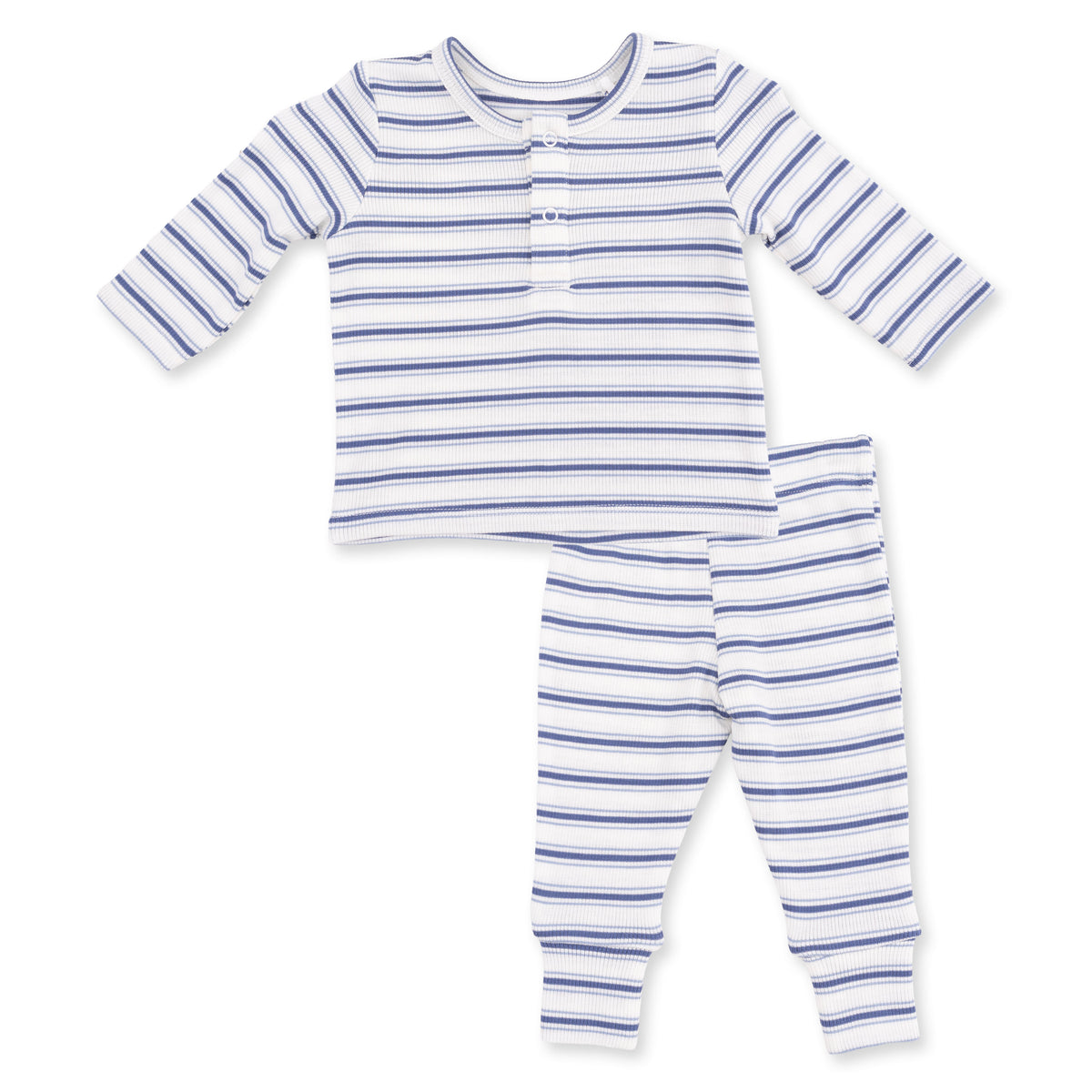 Vintage Blue Stripe Long Sleeve Henley Play Set