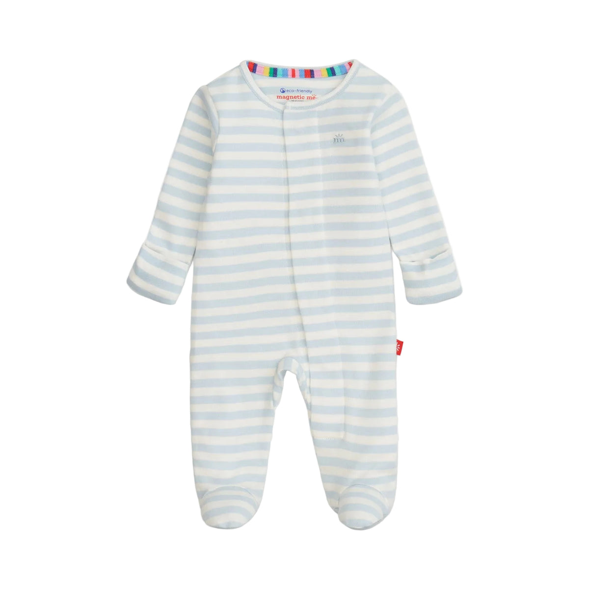 Magnetic Me Magnetic Organic Cotton Footie / Blue Stripe