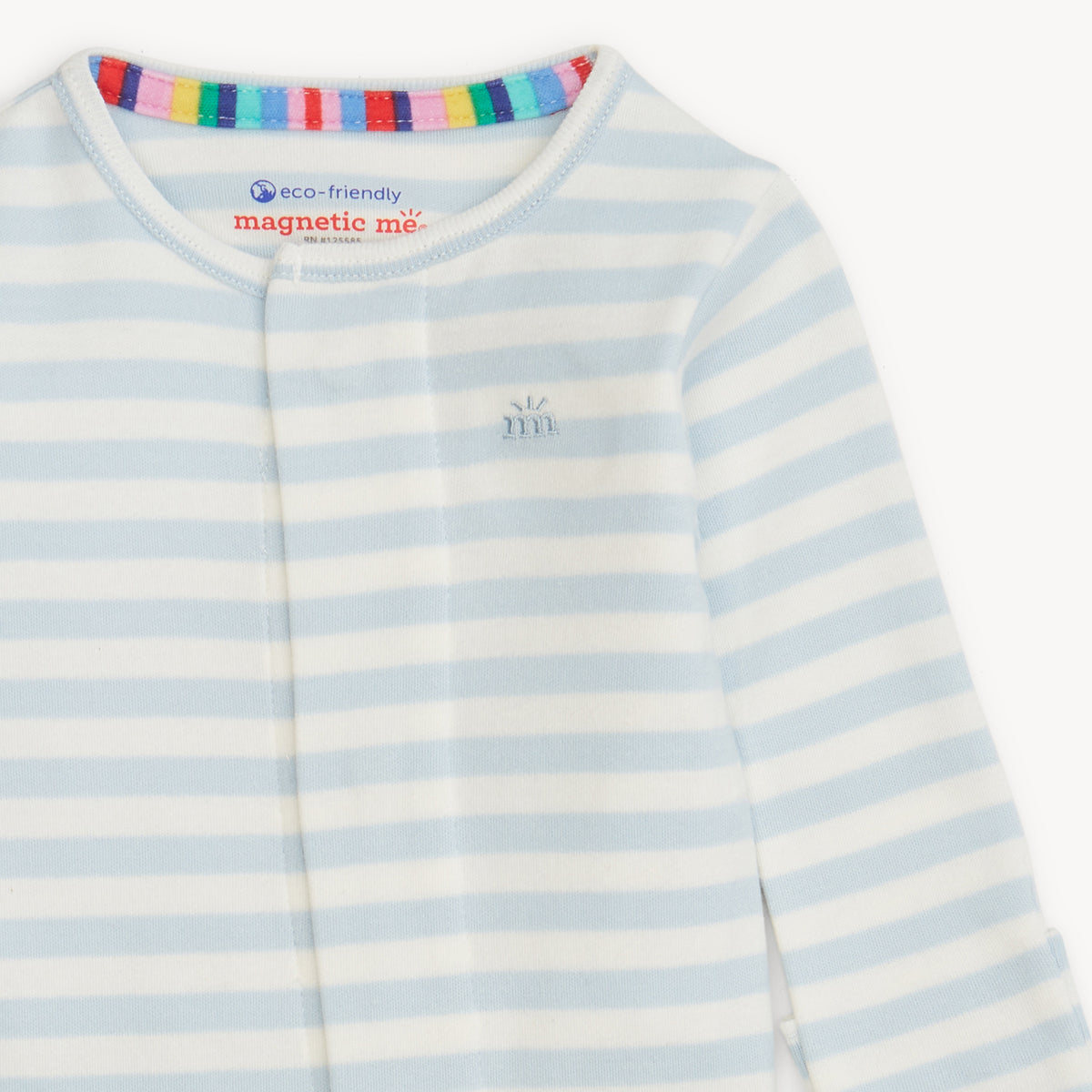 Magnetic Me Magnetic Organic Cotton Footie / Blue Stripe