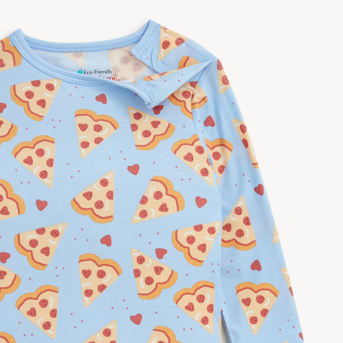 Magnetic Me Modal Magnetic Toddler Pajama Set / Blue Pizza My Heart
