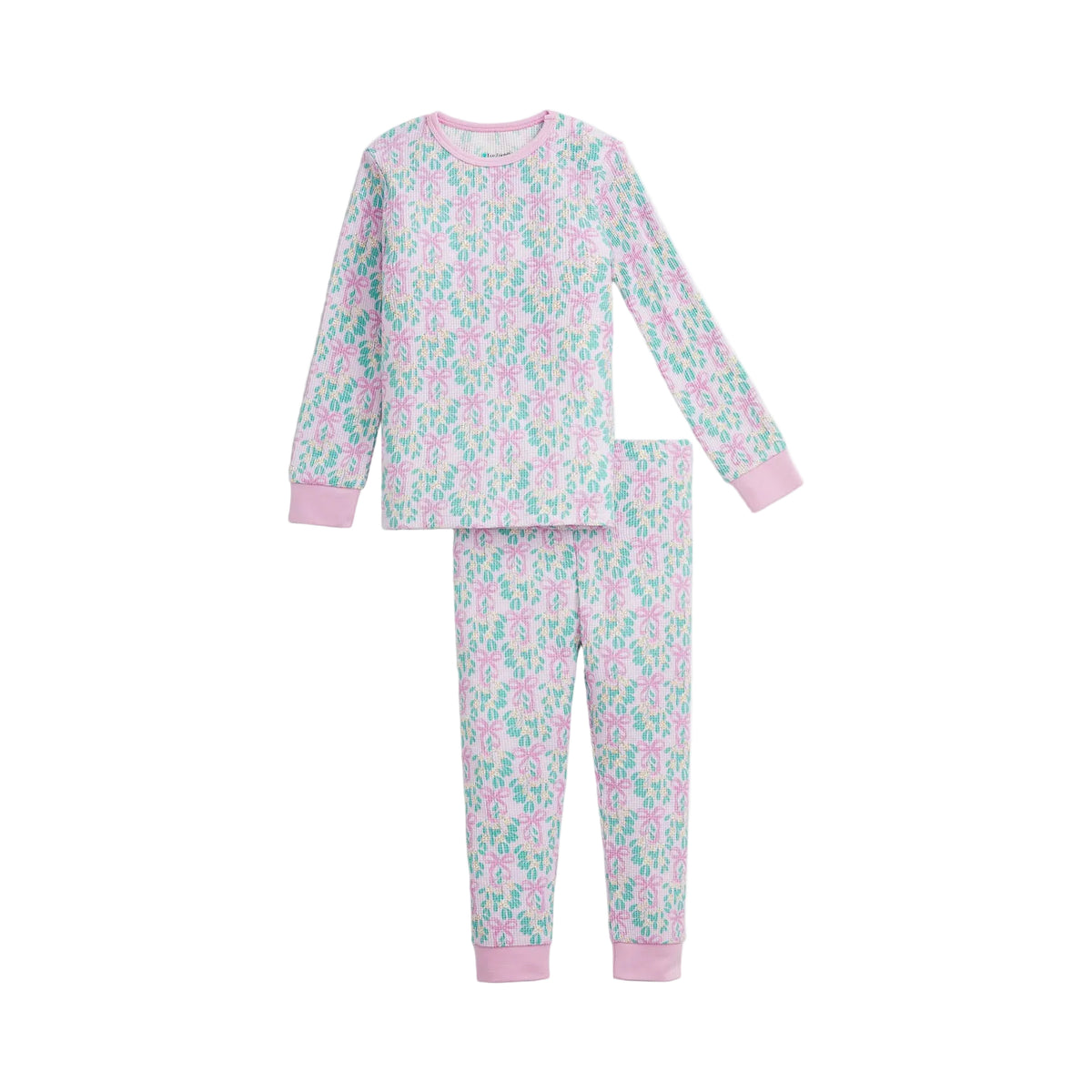 Magnetic Me Waffle Magnetic Toddler Pajama Set / Mistle Bow
