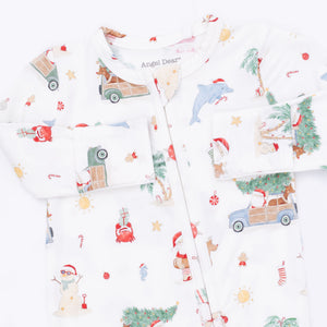 Beach Christmas 2 Way Zipper Footie
