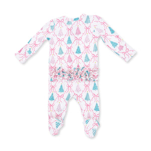 Bow Trellis Tree 2 Way Zipper Footie