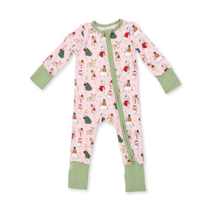 Angel Dear Christmas Dogs Convertible Romper - Pink