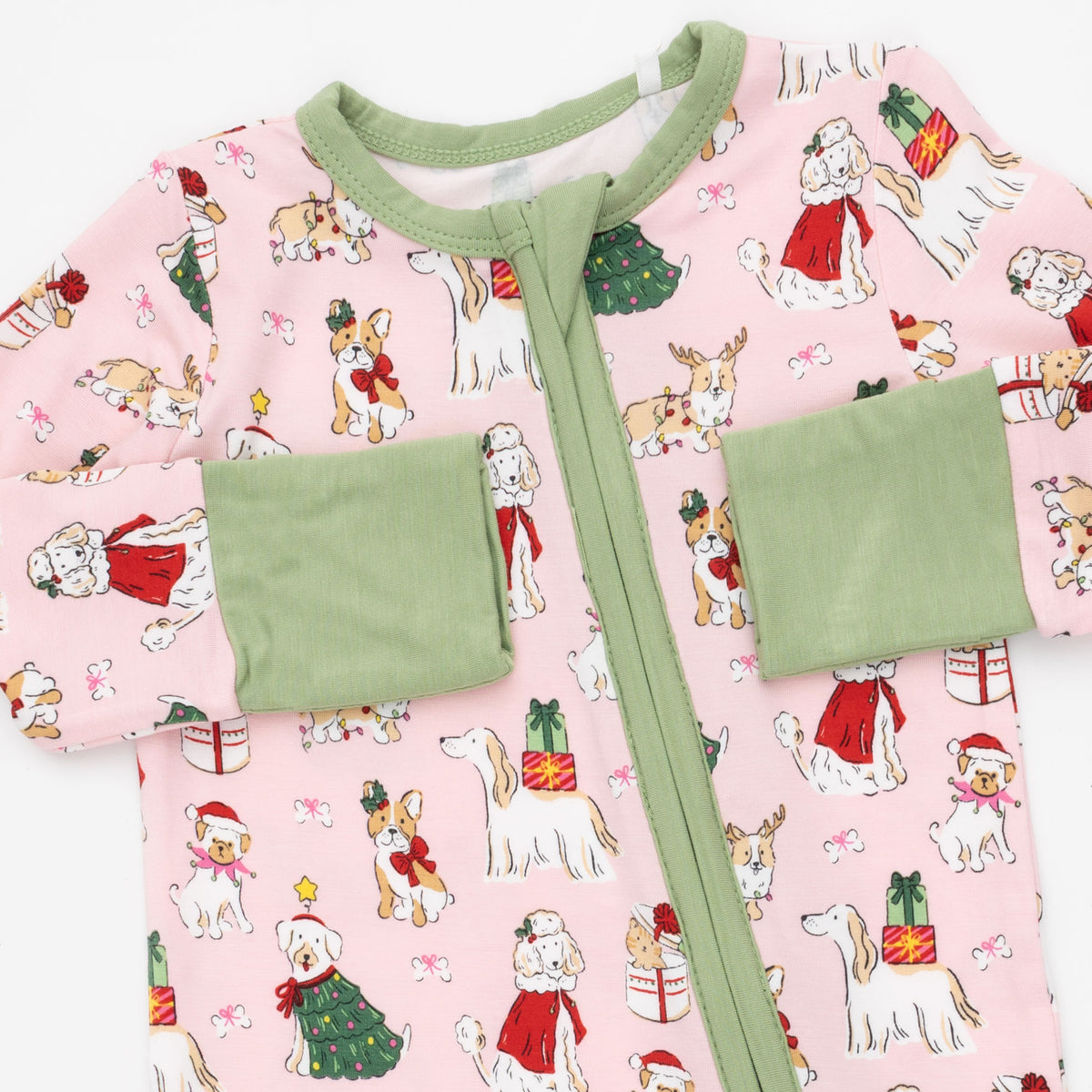 Angel Dear Christmas Dogs Convertible Romper - Pink