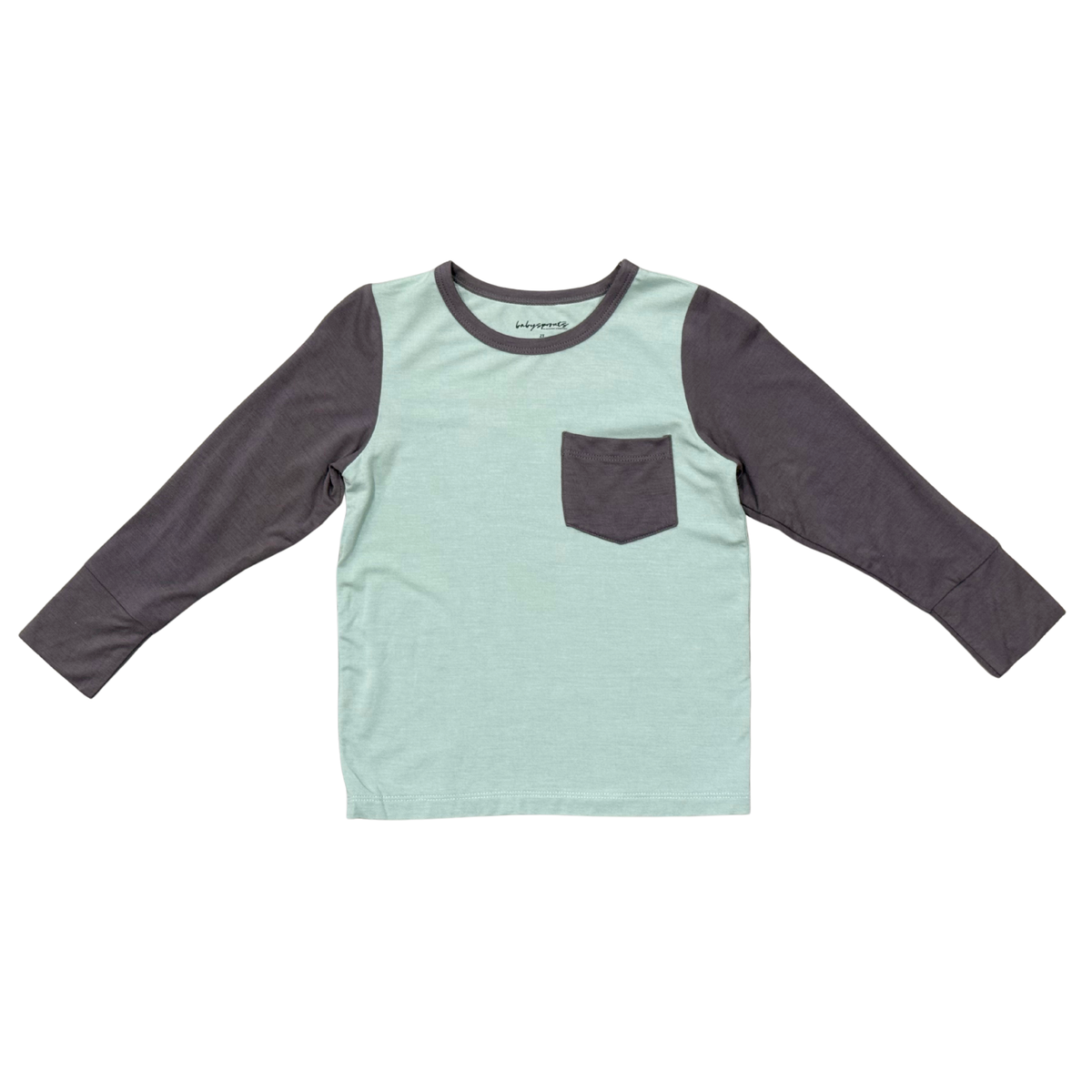 Babysprouts Color Block Pocket Shirt / Tornado Gray
