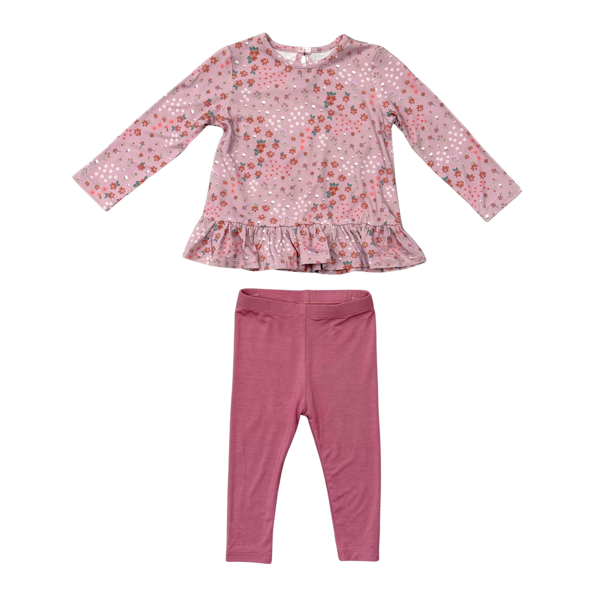 Babysprouts Long Sleeve Peplum Set / Mini Lilac Cluster