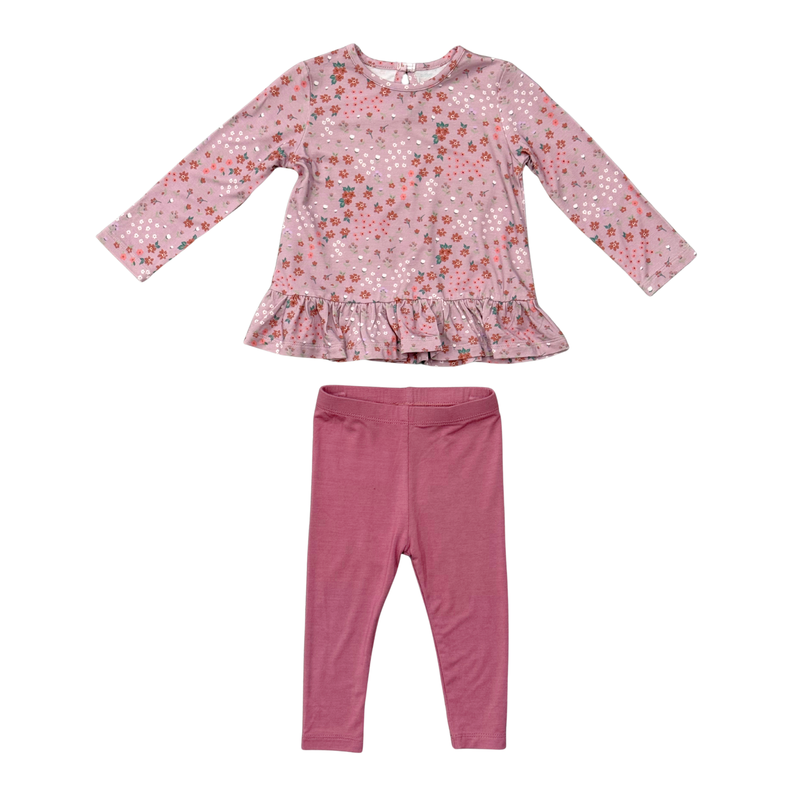 Babysprouts Long Sleeve Peplum Set / Mini Lilac Cluster