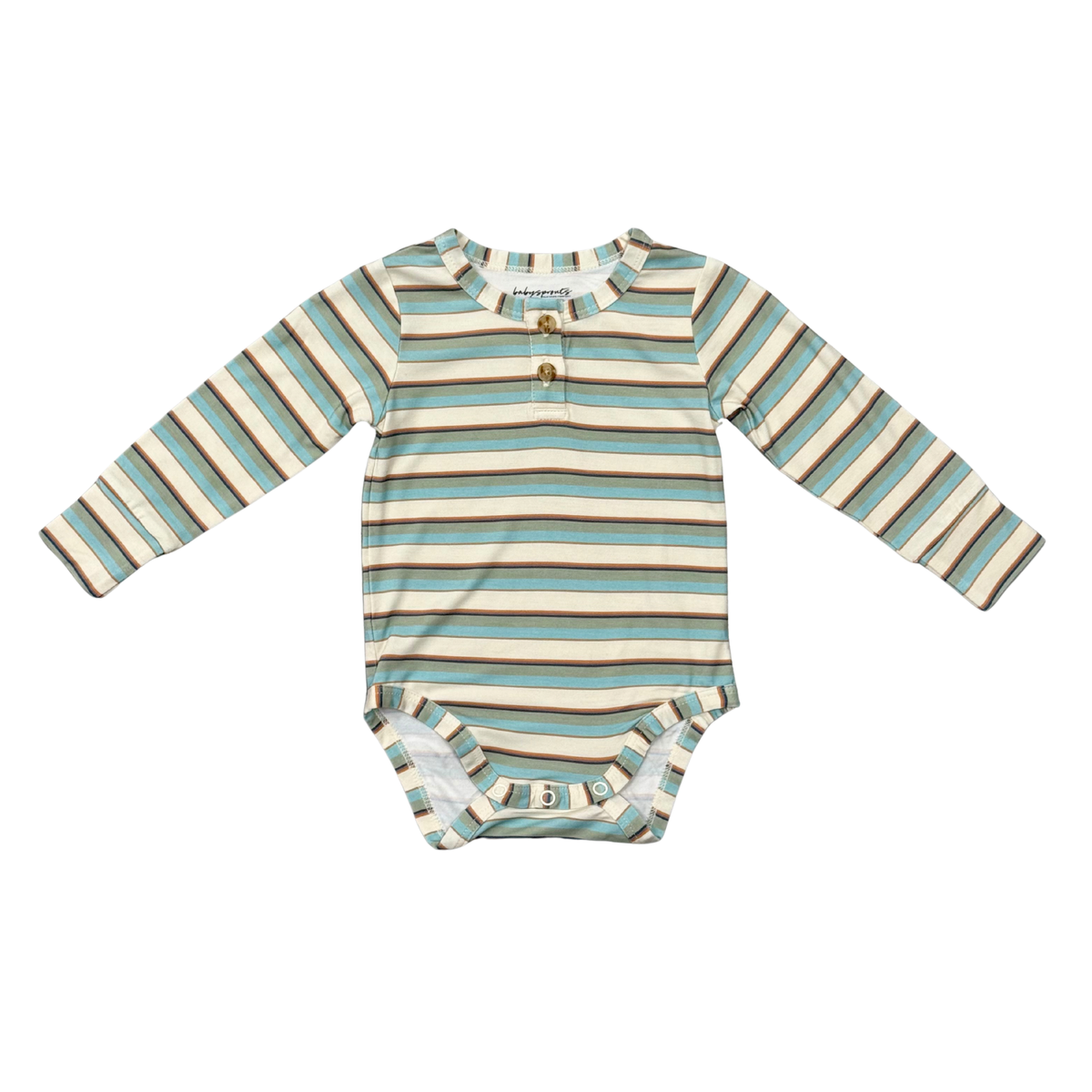 Babysprouts Henley Bodysuit / Blue Haze Multistripe