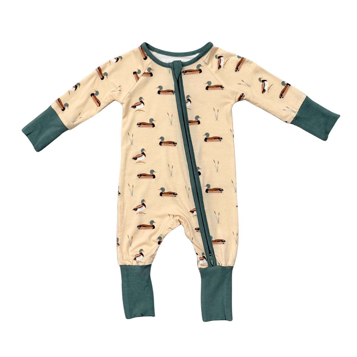Babysprouts Zip Romper / Mallard Ducks