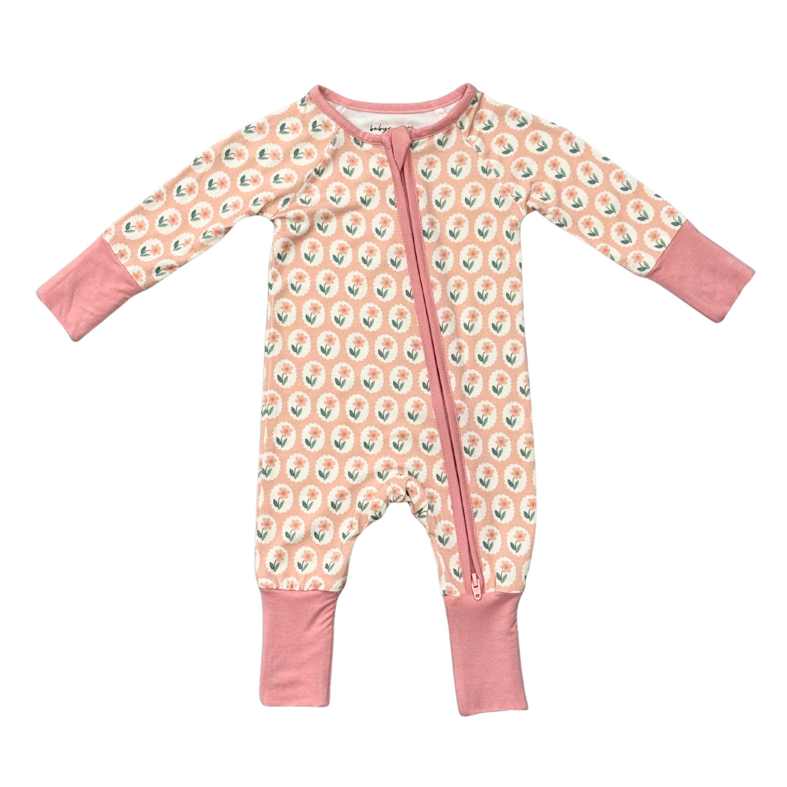 Babysprouts Zip Romper / Framed Flower