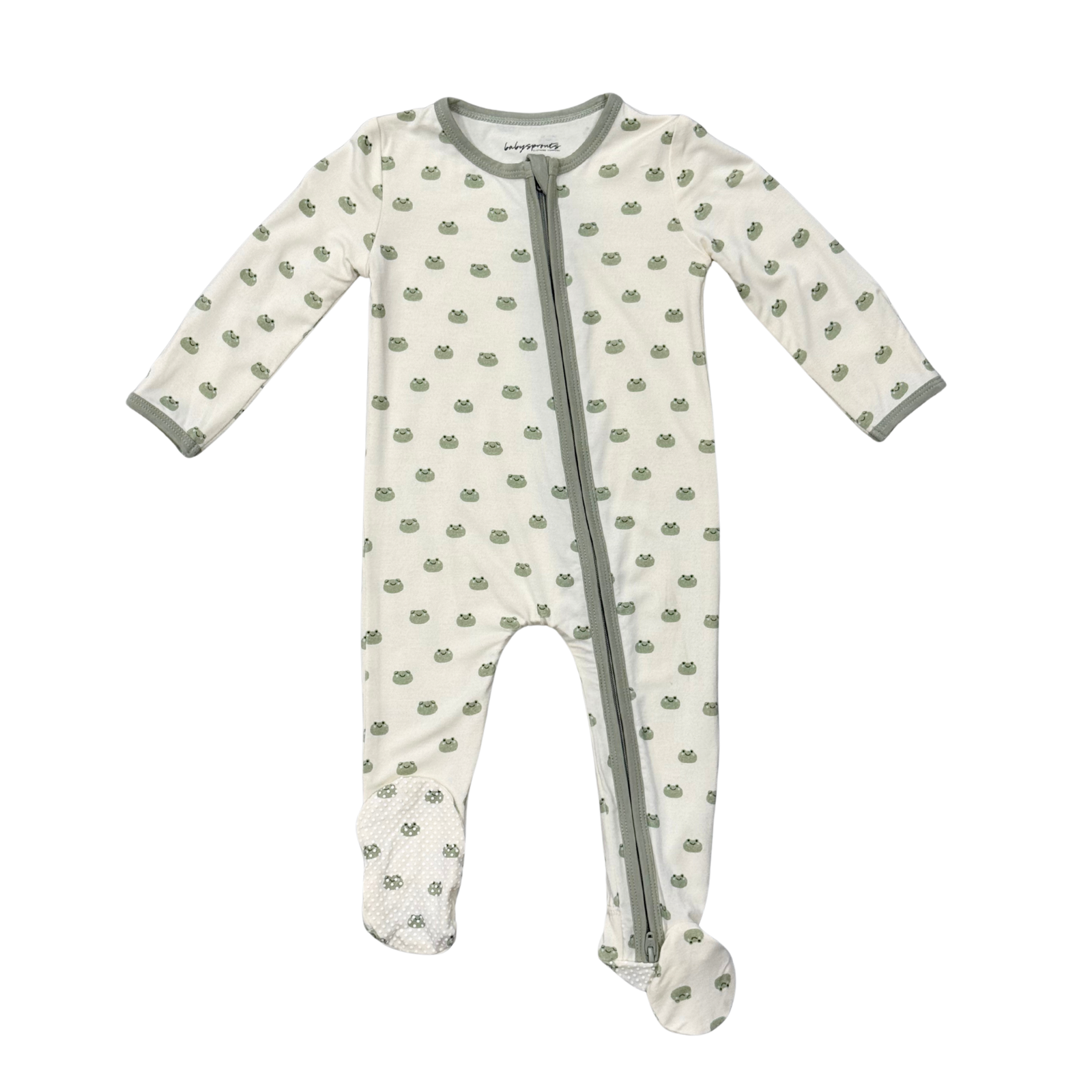 Babysprouts Zip Footie Romper / Miniature Frogs