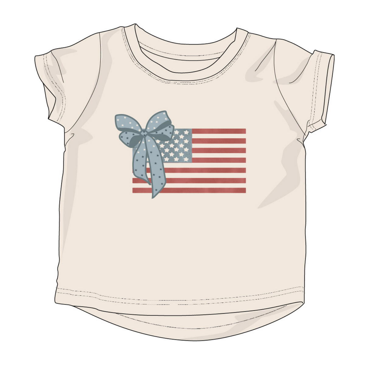 Babysprouts Girls American Flag Tee