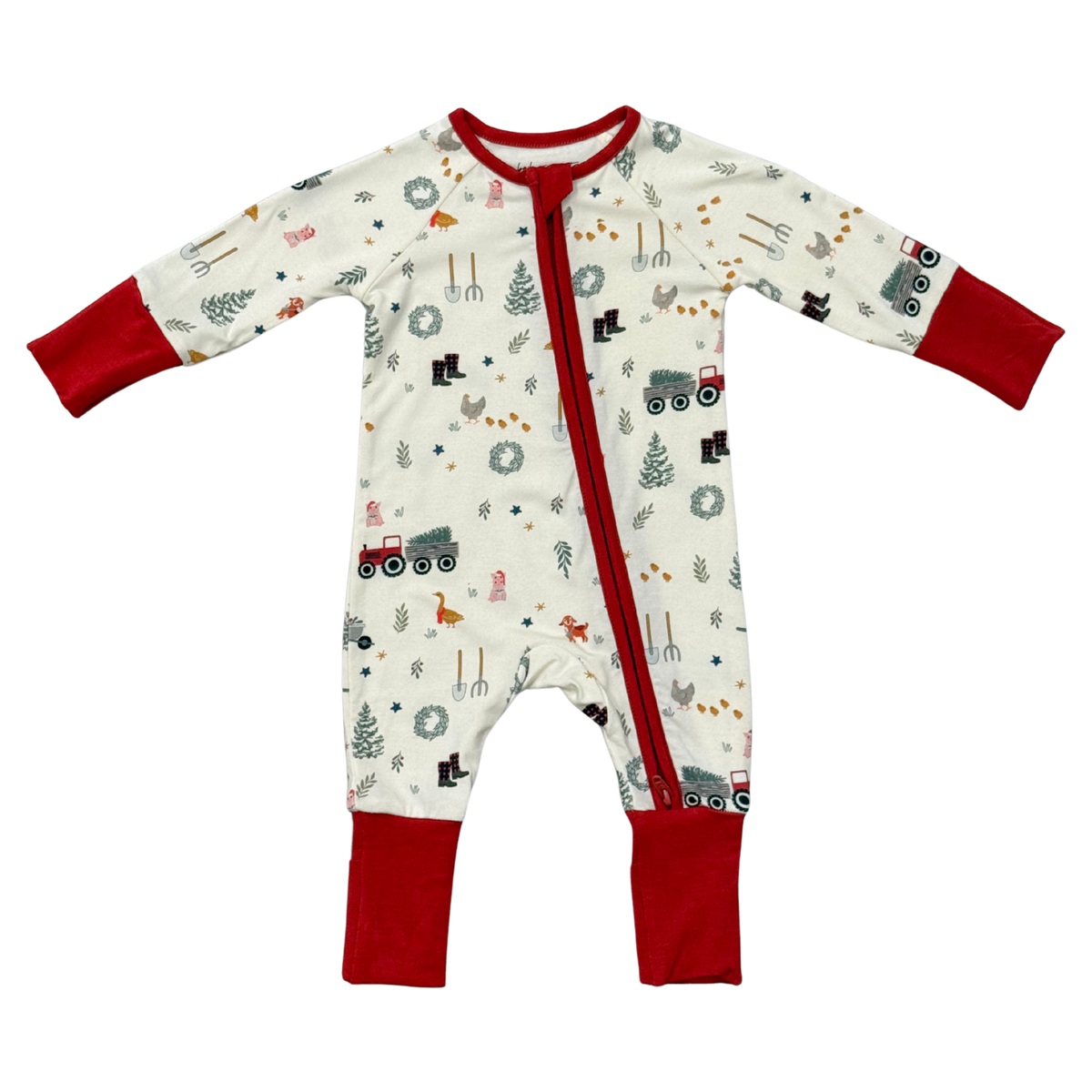 Babysprouts Zip Romper / Christmas Farm