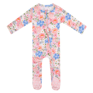 Copper Pearl Bamboo Zip-Up Footie / Penelope