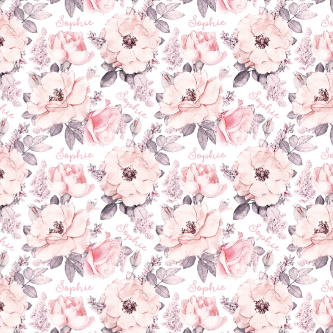 Plush Minky Fleece Personalized Blanket | Wallpaper Floral