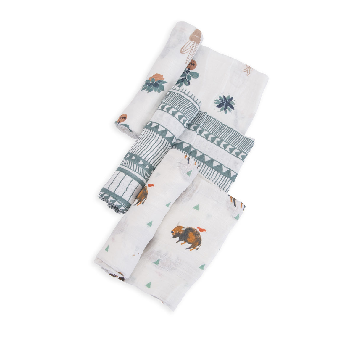 Little Unicorn Cotton Muslin Swaddle Set / Bison