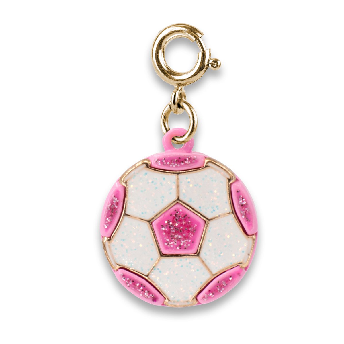 Charm It! Gold Glitter Soccerball Charm