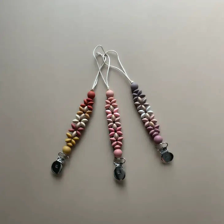 Three Hearts Mila Pacifier & Toy Clip