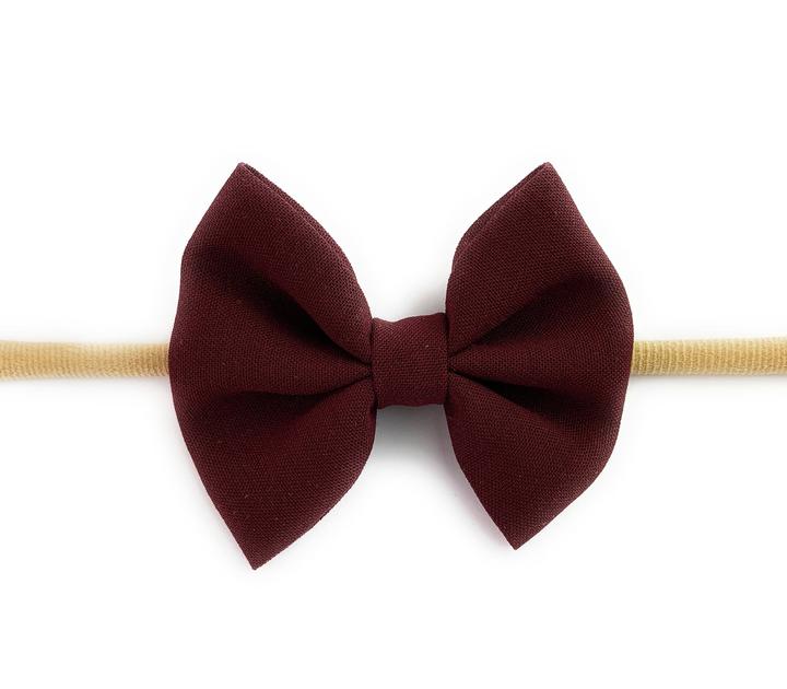 Baby Wisp Fanny Bow Headband / Burgundy