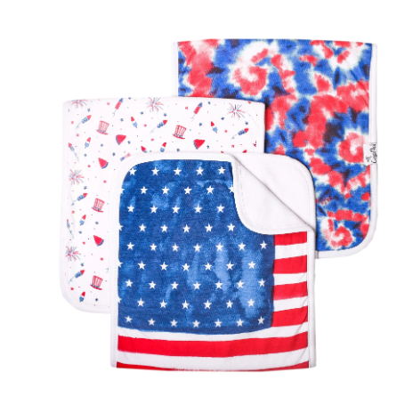 Copper Pearl Premium Burp Cloth Set / Patriot