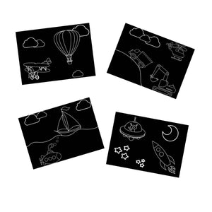 Chalkboard Placemat Travel Size Set / Transportation - 9"x12"