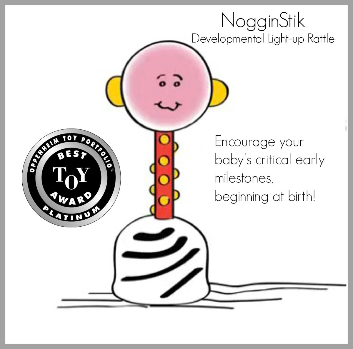 NogginStik Developmental Light-Up Rattle