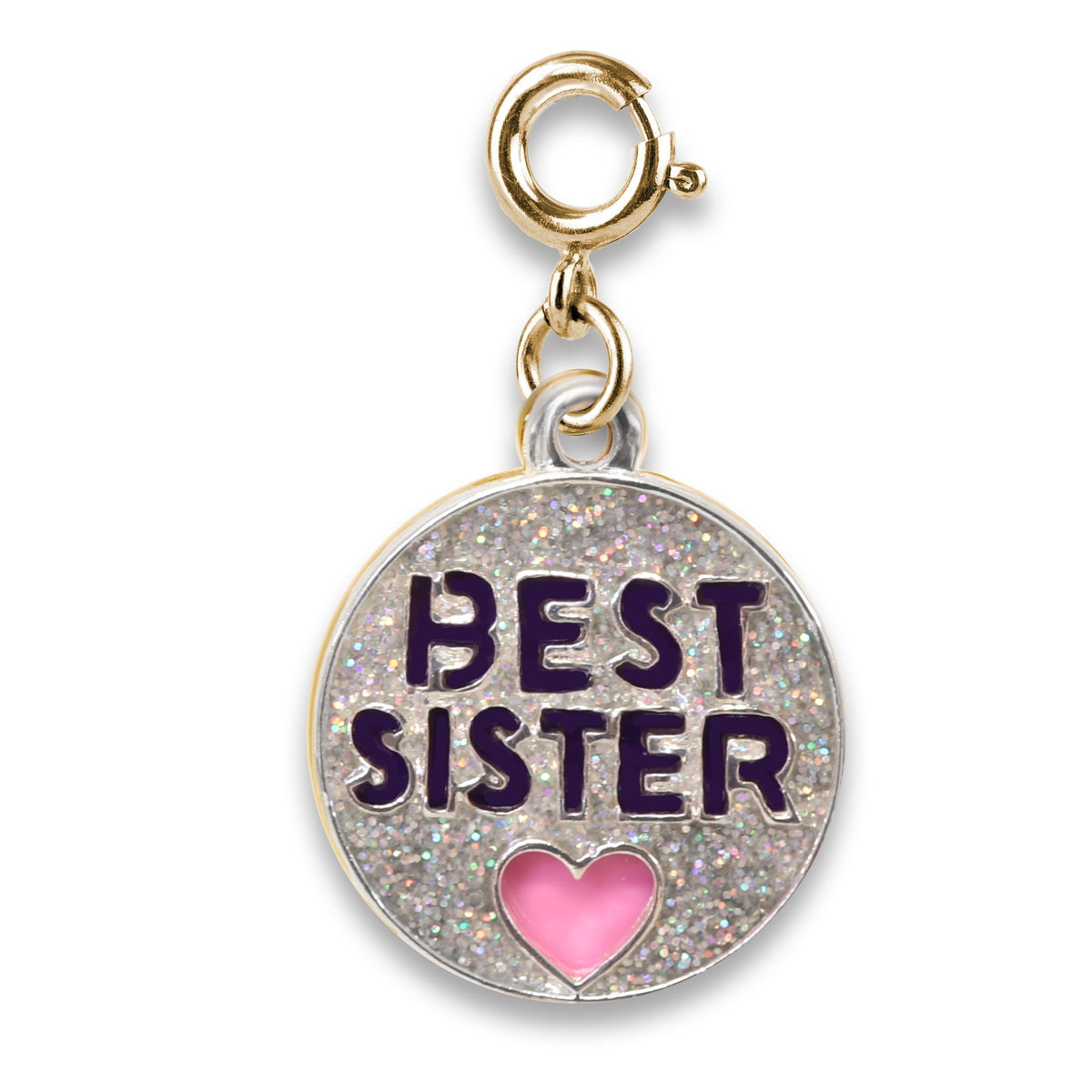 Charm It! Gold Glitter Best Sister Swivel Charm