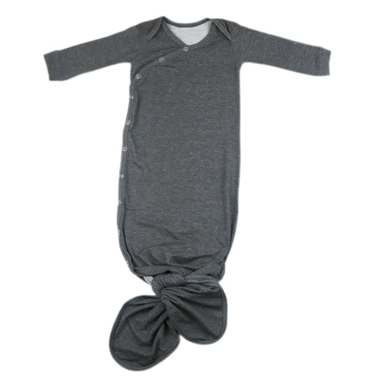 Copper Pearl Newborn Knotted Gown / Slate