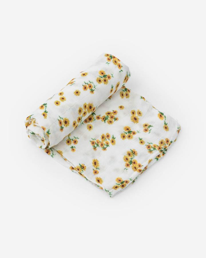 Little Unicorn Deluxe Muslin Swaddle / Ditsy Sunflower