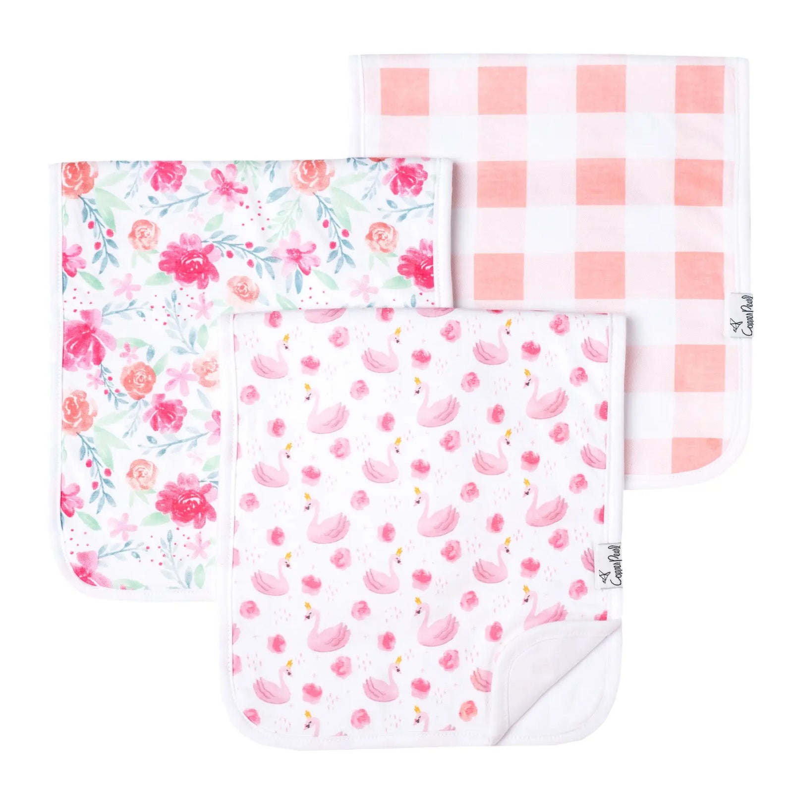 Copper Pearl Premium Burp Cloth Set / June