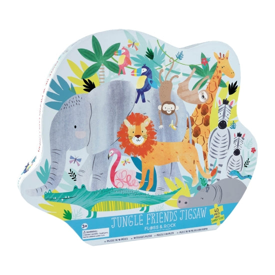 Jungle Friends Elephant Shaped Jigsaw Puzzle - 40 Piece