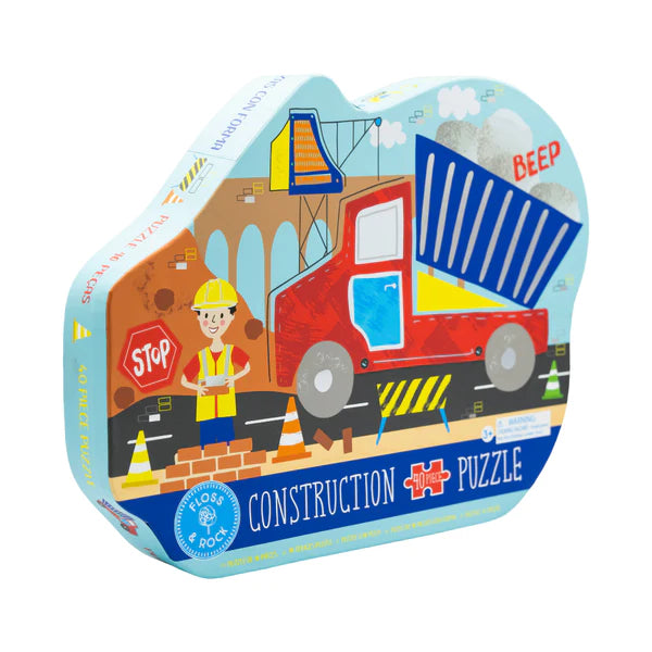 Construction Truck Shaped Jigsaw Puzzle - 40 Piece