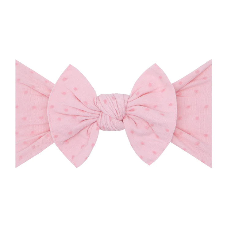 Baby Bling Patterned Shabby Knot Headband / Pink/Pink Dot