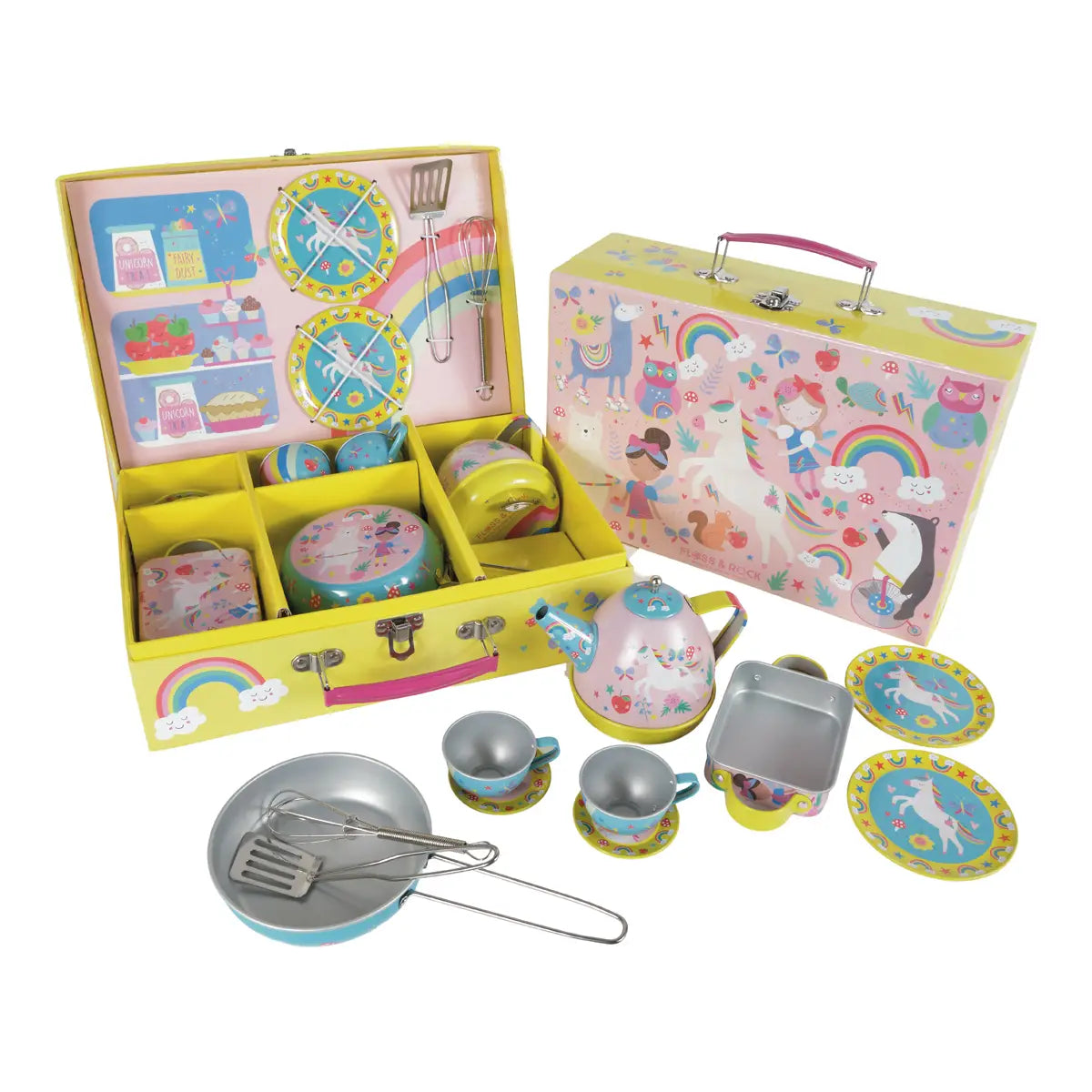 Floss & Rock Musical Tin Kitchen & Tea Set / Rainbow Fairy - 12PC