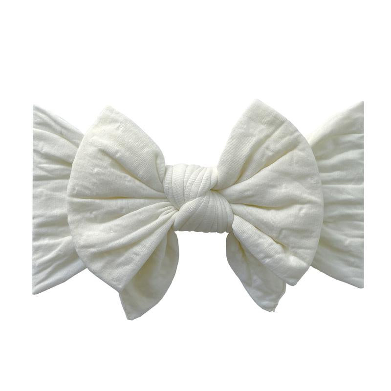 Baby Bling Dang Enormous Bow Headband / Ivory Dot