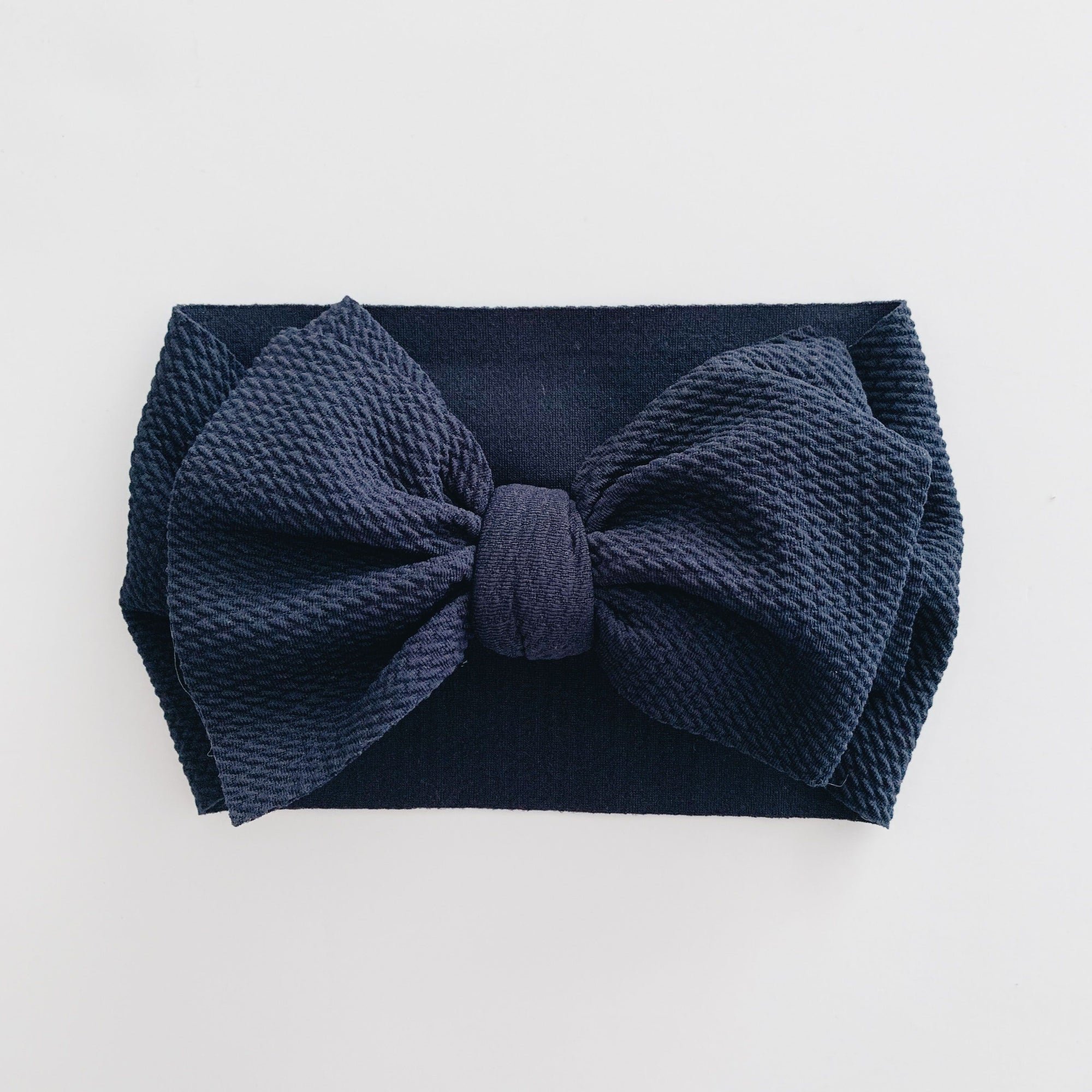 Sugar + Maple Big Bow Headwrap / Navy